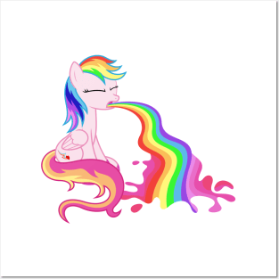 Pegasus Puking Rainbows (v2) Posters and Art